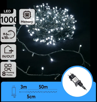 Cadena Luces Navidad Luz Fria 50+3 metros